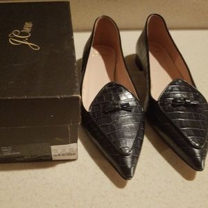 J Crew Dark Navy Blue Pointed Toe shoes size 12